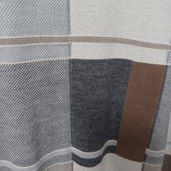 Elegant Patchwork Sweater - Cream and Brown - Picture 3 of 6